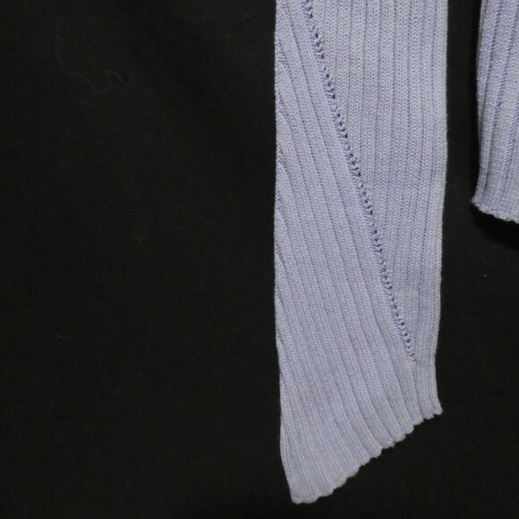 TRISTAN & ISEUT | medium | Light Blue Turtleneck Ribbed Sweater | 100% Cotton - Picture 12 of 16